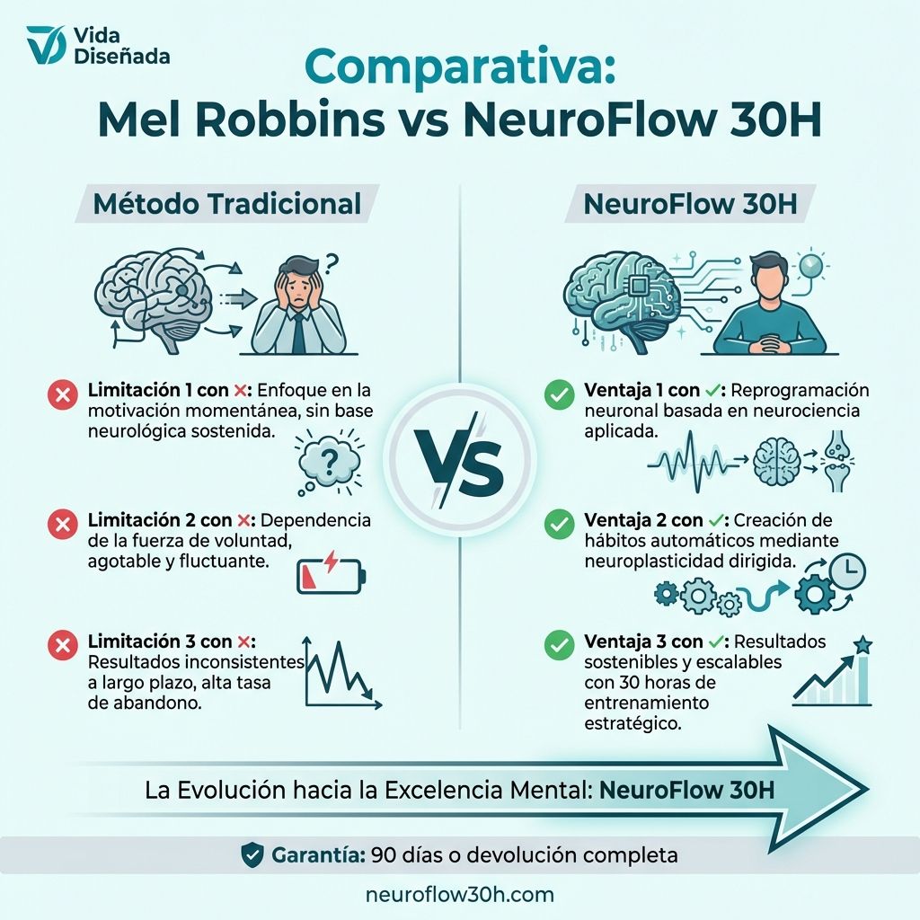 Infografía: ¿Funciona la Regla de 5 Segundos de Mel Robbins? Análisis para Emprendedores Atrapados