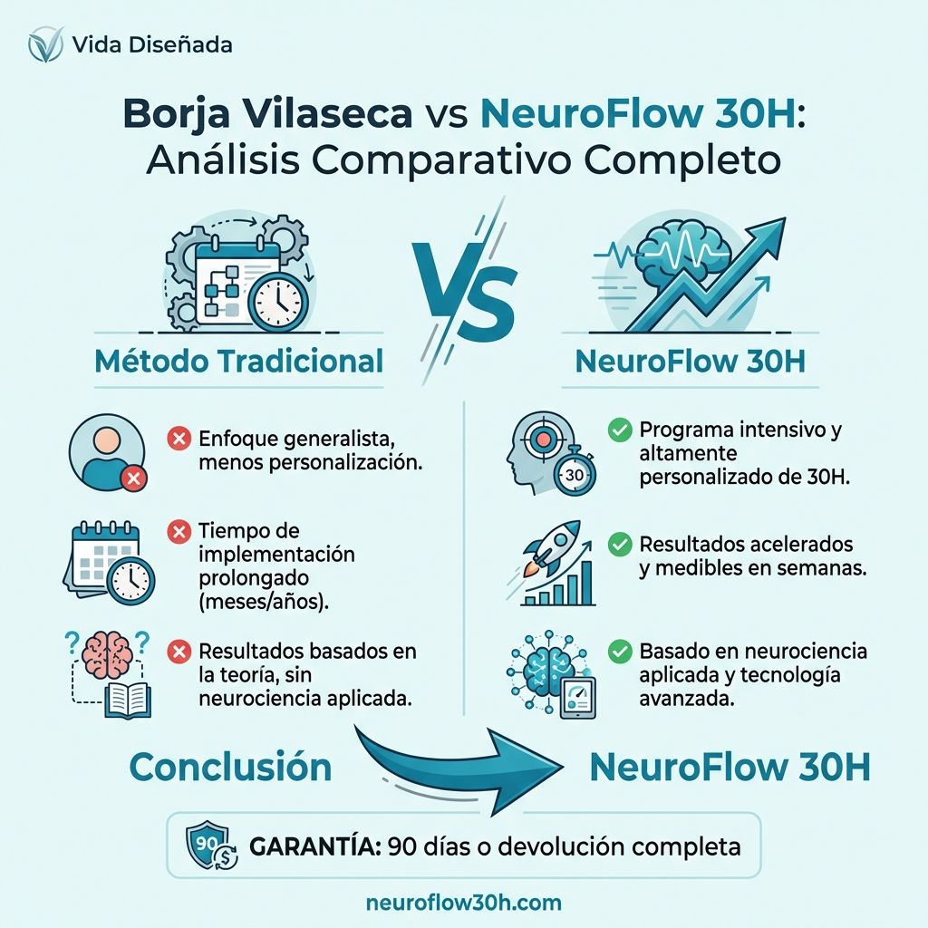 Infografía: Borja Vilaseca Review: Eneagrama y Autoconocimiento vs Rediseño Operativo para Emprendedores