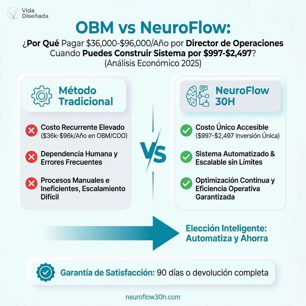 Infografía: Online Business Manager (OBM) vs Sistemas Internos: ¿Cuál Necesitas Primero? (Análisis 2025)